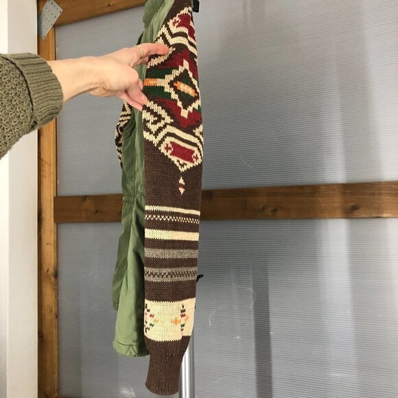 Ralph Lauren Denim &‎ Supply Field Jacket Military Green & Aztec Knit Sz XS - Picture 8 of 15